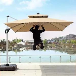 야외 파라솔 태양광 차단 테라스 UV 정원 대형 꾸미기 창고