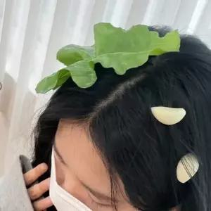 (상품선택 마늘핀)음식 마늘 상추 핀 머리핀 킹받는 선물 특이한 앞머리 헤어 집게 귀여운 웃긴 인싸템