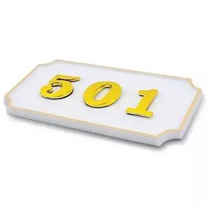 호실판 흰색 사각형 입체 1P 현관 번호판 문 호수판 (KYR-WD04F4F)