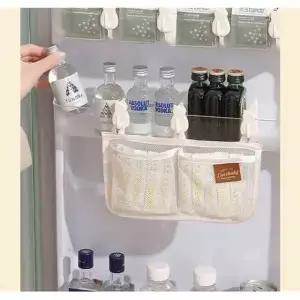 냉장고 후크형 칸막이 수납파우치 메쉬 포켓 다용도