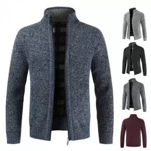 [골드스마일]남성용 두툼한 니트 집업 가디건 겨울용 스웨터 코트 외투