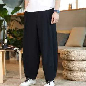 남성용 루즈핏 리넨 통바지 여름팬츠