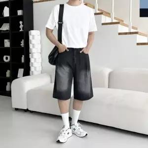 [골드스마일]남성용 뒷밴딩 데님 버뮤다 숏팬츠 여름 반바지