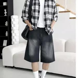 [골드스마일]여름용 남성 데님 밴딩 반바지 버뮤다팬츠 연청 흑청 데일리 캐주얼