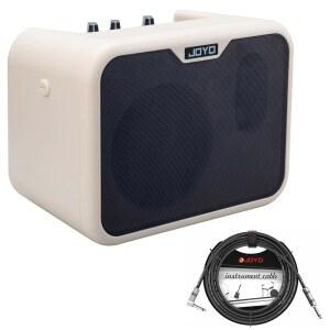 15피트 베이스 기타 케이블 미니 연습 앰프 배터리 구동 콤보 MA-10B 듀얼 채널(CMA10B)을 갖춘 JOYO 10W 휴대용