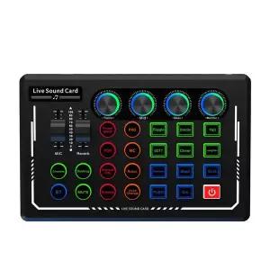 T07C-V88 오디오 믹서 USB 외부 사운드 카드 헤드셋 마이크 휴대 핸드폰 컴퓨터 용 라이브 방송 사운드 카