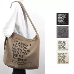 IEO 빅사이즈 면 에코백 남녀크로스백 학생 보조가방