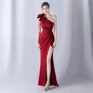 파티드레스 여성 섹시한 새틴 그린 긴팔 슬림 송년회 이브닝