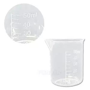 다용도 플라스틱 비이커 투명 비커 눈금 계량컵 계량용기 오일통 - 50ml