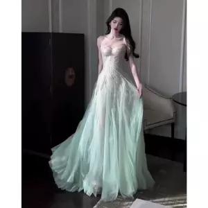 인어공주 크리스탈 드레스 컬러 촬영복 그라데이션 파티