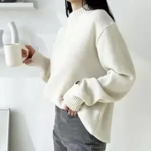 여자 레이디 하프넥 베이직 뜨개탑 롱슬리브 오텀 시즌 사계절 목폴라 폴라넥 울니트 색상