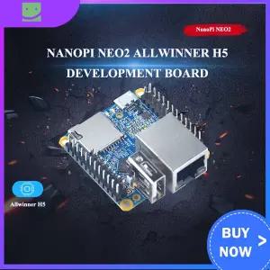 NanoPi NEO2 Allwinner H564 비트 고성능 쿼드 코어 A53 데모 보드 UbuntuCore 실행 금속 케이스 방열판 드