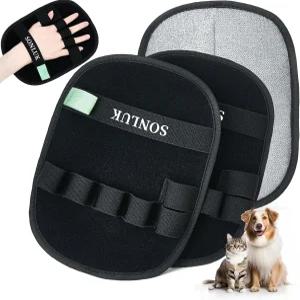 개와 고양이를 위한 Sonluk 2PCS 반려동물 제모 장갑 업그레이드된 5손가락 정전기 제모기 세탁 카펫 소파