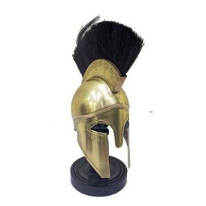 토르 악기 중세 황동 코린트 그리스 갑옷 미니 핸드 사이즈 헬멧 스탠드 소박한 빈티지 홈 데코 선물