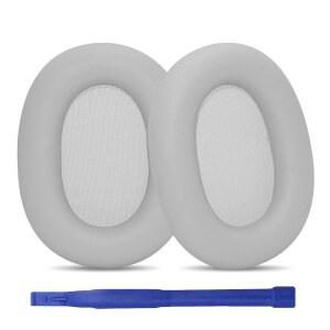 [포르르] 소니 WH-1000XM6 헤드폰과 호환되는 엄보우사 교체 이어 패드, 소프트 프로티엔 가죽(실버 화이트)