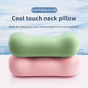 사무실 낮잠 도구 - 얼음 실크 베개 미니 소형 호환 소형 허리 지지 보호 쿠션