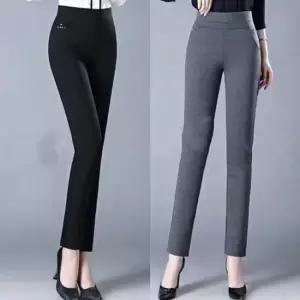 우먼 엘라스틱하이웨스트 스테디 허리 밴딩팬츠 소프트 일자바지