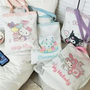 산리오 캐릭터 에코백 캔버스 가방 숄더백 보조가방