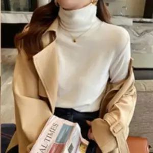 걸스 시즌 안감 하프넥 베이직핏 폴라넥 롱셔츠스웨터 데일리룩 상티