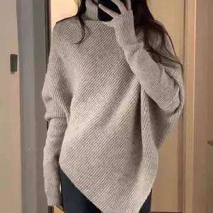 여성 언발 골지 겨울 데일리 터틀넥 니트 티셔츠