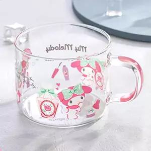 마이멜로디 컬러 손잡이 유리컵 450ml/유아/식기/커피/컵/뚜껑/머그/유리/예쁜/뚜껑있는컵/어린이/아기