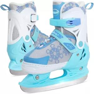 베이놀 나토크 조절 가능한 스 스케이트 부드러운 패딩 및 강화 발목 지지 그레이 블루 레이스업 펀 하키 S