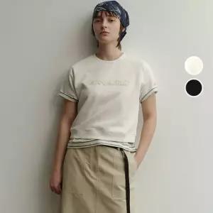 커버낫 여성 크롭 펄 쿠퍼로고 하프 맨투맨 반팔 티셔츠 CO2502ST93 1651757