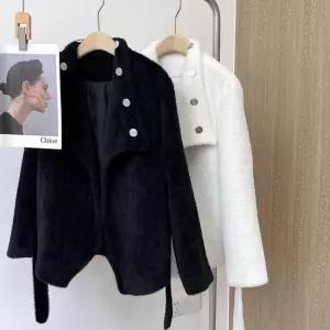 여자 정장 자켓 모직 코트 추동 패딩 조임 ST4