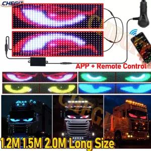 2M 대형 데빌 아이 트럭 자동차 LED 픽셀 패널 라이트 앱 원격 제어 소프트 폴더블 조명 스크롤 보드 윈드