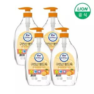 참그린 트루워시 구연산 뽀드득 주방세제 용기 1kg 4개 (레몬/오렌지 택1).. 친환경