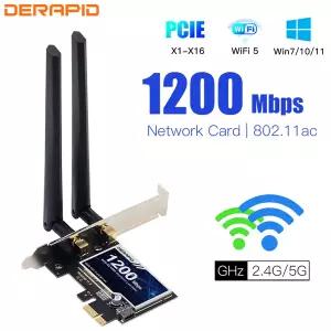 1200Mbps 무선 PCI-e 어댑터 802.11ac Bluetooth 4.0 WiFi Wlan 카드 Win 7 10 11 용 2.4G/5GHz 데스크탑 W