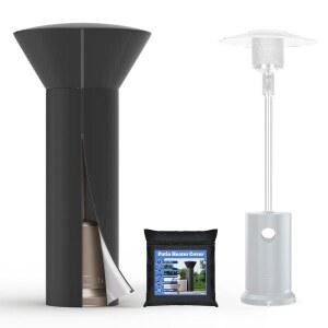 수납 가방과 지퍼가 있는 윈트컴포트 야외 파티오 히터 커버, 스탠딩 히터용 헤비 듀티 사계절 보호, 방수, 성광 저항성, 87인치 높이 x 33인치 돔 19인치 베이스