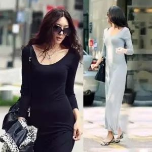 슬립원피스 긴 롱슬리브 롱원피스 소매 롱스립 WFLMV1M