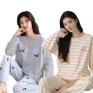 [로즈엘리][잠옷세트] 팬더곰돌이 긴팔 파자마 상하세트 2컬러