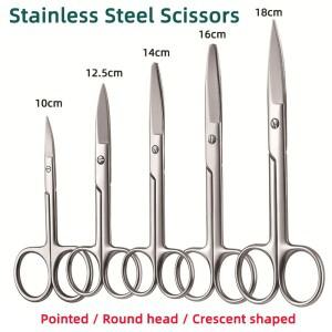 10cm-16cm  스테인레스 스틸 가위 곡선 직선 뾰족한 둥근 머리 가정 안전 모양의 거즈 절단 및 실 제거