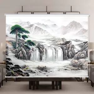 동양화 블라인드 가림막 풍경화 차단 커튼 수묵화 롤스크린 차광막 산수화 햇빛