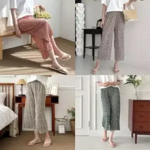 [라일리여성의류] Rly 8부 트렌디플라워패턴 플 아이스원단 바지 시원한