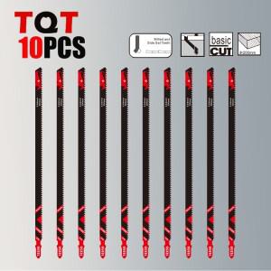 목재용 10인치 6Tpi 롱 직소 블레이드 51020팩 T225B 세이버 톱날 고속 절단을 위한 전문 목공용