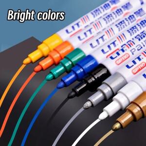 3mm 10색 8가지 색상 영구 페인트 마커 방수 흰색 타이어 트레드 고무 직물 금속 펜