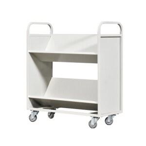 3단 도서관북카트 철제 자형 이동식 수레 도서관 북웨건 트레일러