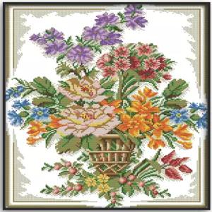 로지폭스 크로스 스티치 키트 초보자를 위한 다양한 자수 스타터 스탬프 포함 11CT 3 가닥 - 인쇄