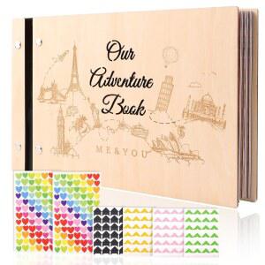 우리 어드벤처북 스크랩북 사진 앨범 여행 일기장 - 크리스마스 발렌타인 여자친구 커플을 위한 선물 기념일 생일 남성 여성을 일기 스크랩