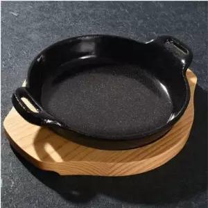 무쇠 주물 스테이크 조리팬 손잡이 원형 프라이팬