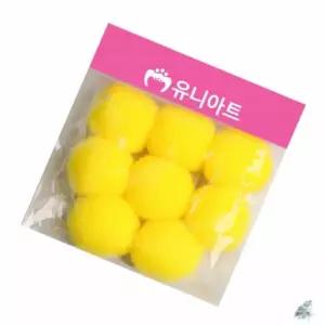 더캔피 1000 퐁퐁 40MM 노랑 6개입 털폼폼이 공예부자재 수예용품