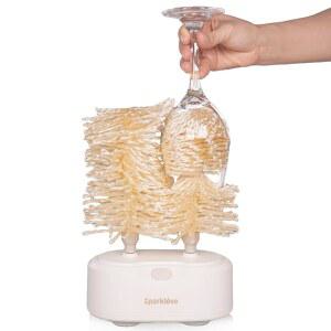 가정용 유리 제품 폴리셔, 세계 최초의 저렴한 회전 600RPM 드라이 & 폴리싱, 모든 유리, 와인, 바, 음용, 습식/건조, 반짝이는 제품용, 흰색, 클래식 매트