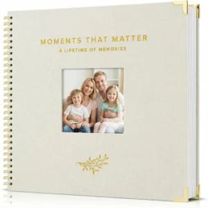 우아한 린넨 스크랩북 앨범 10x10 - 가족 결혼식 생일 베이비 샤워 등 특별한 추억을 간직하기에 완벽한