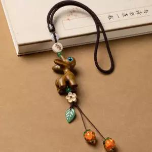 차량용 룸미러걸이 불교 펜던트 자동차 액세서리 자신적인 작은 사슴 감 행운