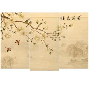 산수화 블라인드 결재창 120x180 대나무 산수화롤스크린 고풍 자연 가능