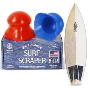 [2팩] 서핑 스크레이퍼 왁스 제거 도구 - 보드를 위한 빠르고 효과적인 손에 편안하게 맞도록 인체공학적으로 설계 몇 분 만에 보드 찌그러짐과 찌그러짐에 효과적입니다