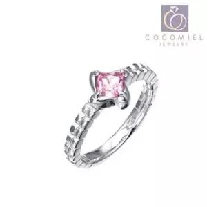 핑크 큐빅 플라워 R-37 커플링 우정 실버반지 은반지 W177800